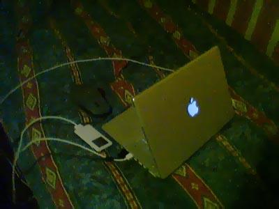 PowerBook G4, 20GB iPod, Microsoft Explorer TrackBall
