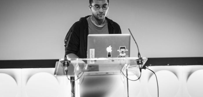 Wes Mason speaking at a conference